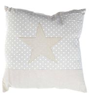Poduszka beżowa w groszki z gwiazdą 40x40 cm