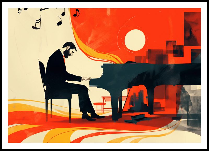 Plakat 100x70cm Pianista zdjęcie 3