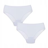 Figi Majtki Damskie Bawełniane Białe Gładkie 2-sztuki MORAJ - XL