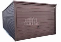 GARAŻ BLASZANY 3m x 6m poziom - spad tył - Brama uchylna TS269 3x6