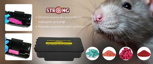 3X TRWAŁY KARMNIK Z NADRUKIEM NA MYSZY SZCZURY STACJA DERATYZACYJNA STRONG na Arena.pl