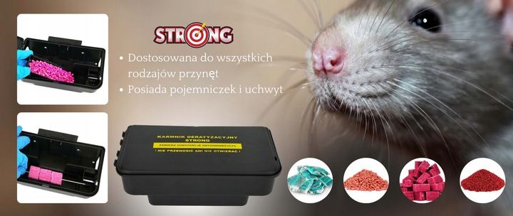 3X TRWAŁY KARMNIK Z NADRUKIEM NA MYSZY SZCZURY STACJA DERATYZACYJNA STRONG zdjęcie 12