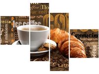 100 70CM OBRAZ 4 ELEM APETYCZNA KAWA DRUK PŁÓTNO RAMA