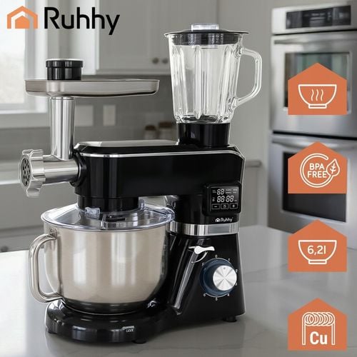 Robot Kuchenny Planetarny z Podgrzewaną Misą 6,2L Wielofunkcyjny + na Arena.pl