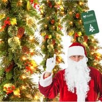 Girlanda CHOINKOWA ŚWIĄTECZNA GĘSTA Łańcuch Świetlny 280cm 50 LED + Ozdoby