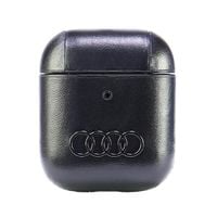 audi leather big logo airpods 1/2 cover  czarny/black au-ap-gt/d3-bk