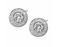 Eleganckie rodowane srebrne kolczyki białe cyrkonie srebro 925 Z1084E_W