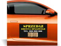 Magnes na samochód reklama magnetyczna 60x30 cm SPRZEDAŻ DREWNA OPAŁOWEGO