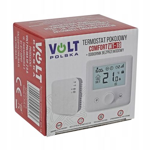Termostat radiowy bezprzewodowy pokojowy COMFORT WT-18 do pieca C.O. na Arena.pl