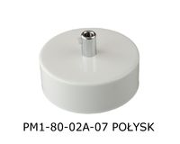 Podsufitka metalowa 1 otwór 80mm kolor biały POŁYSK + CHROM