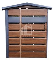 Wiata Śmietnikowa 1x0,4m furtka - Drewnopodobny - dach Dwuspadowy TS652