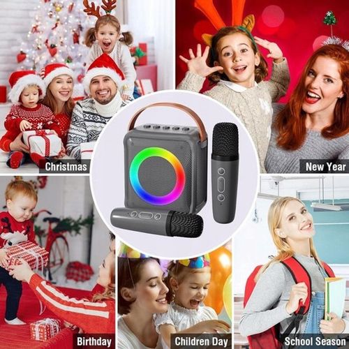 ZESTAW KARAOKE LED BLUETOOTH BEZPRZEWODOWY 2 MIKROFONY SOUNIX na Arena.pl