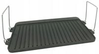 PŁYTA ŻELIWNA GRILLOWA RUSZT DWUSTRONNA PATELNIA PROSTOKĄTNY 44 x 24 cm