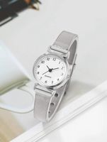 Zegarek damski srebrna bransoleta wąska Biała tarcza Bransoletka DLA NIEJ