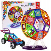 2X ZESTAW KLOCKÓW MAGNETYCZNYCH klocki magnetyczne 112 el. MOCNE MAGNESY