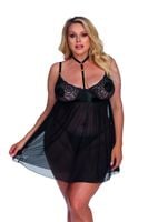 stelline black chemise xxl+ (xxxl/xxxxl) czarna halka