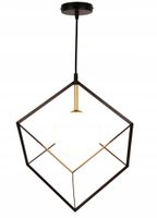 LAMPA WISZĄCA WEERT 1X28W G9 20X20CM CZARNY, ZŁOTY