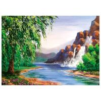 mozaika diamentowa, haft 30x40 wodospad flamingo line