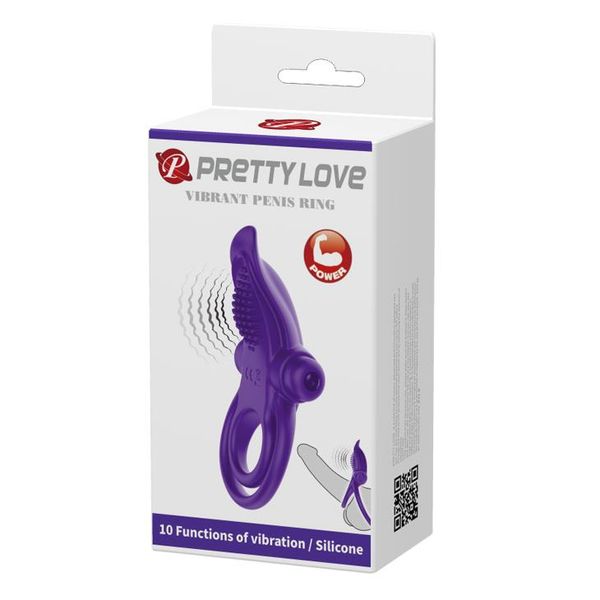 PRETTY LOVE - VIBRANT PENIS RING Purple- 10 function vibrations zdjęcie 8