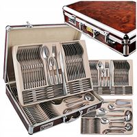 KOMPLET SZTUĆCÓW ZESTAW SZTUĆCÓW NA 12 OSÓB SZTUĆCE POŁYSK WALIZKA 72 EL.