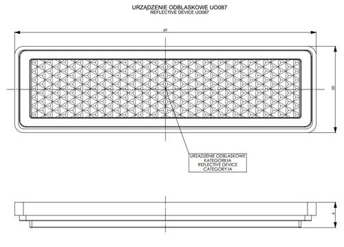 Odblask przyklejany biały 69x19 (UO087) na Arena.pl
