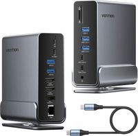 STACJA DOKUJĄCA 15W1 VENTION MST HUB 4K HDMI 60HZ 10GBPS USB RJ45 AUDIO PRO