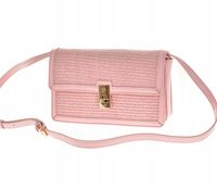 Pierre Cardin - torebka listonoszka pleciona jasny różowy 240403