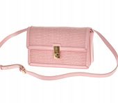 Pierre Cardin - torebka listonoszka pleciona jasny różowy 240403