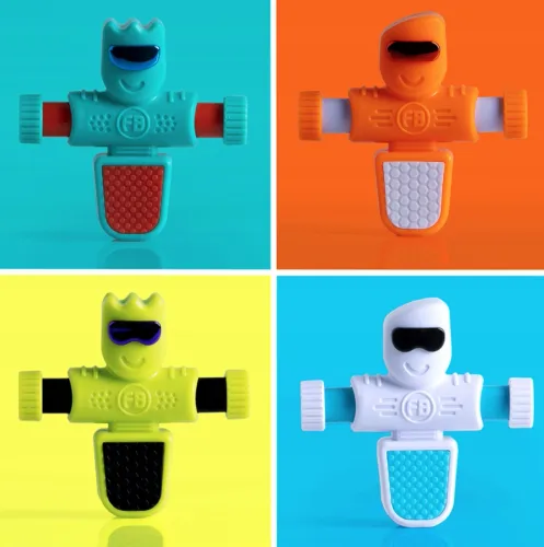 Fat Brain Toys Pomarańczowy Piłkarzyk Foosbots Zestaw dla Jednego Gracza na Arena.pl