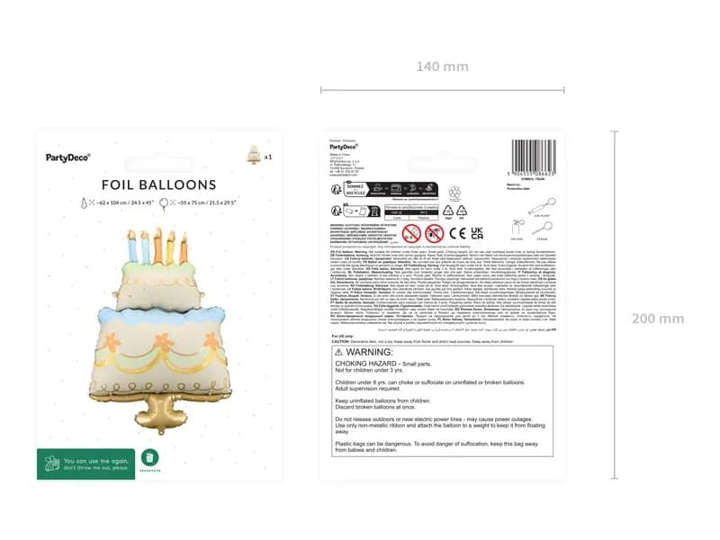Balon foliowy Tort, 62x104 cm zdjęcie 2