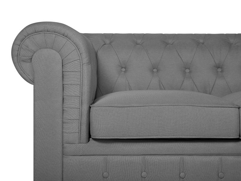Sofa 3-osobowa szara CHESTERFIELD duża zdjęcie 5