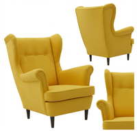 Fotel uszak skandynawski żółty kanarkowy słonecznikowy Ari Family Meble