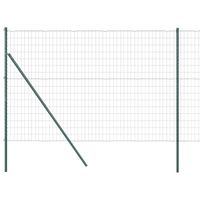 Ogrodzenie z słupkami Zielony 1.5 x 10 m Stal