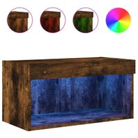 Szafka pod TV, z LED, kolor przydymiony dąb, 60x30x30 cm