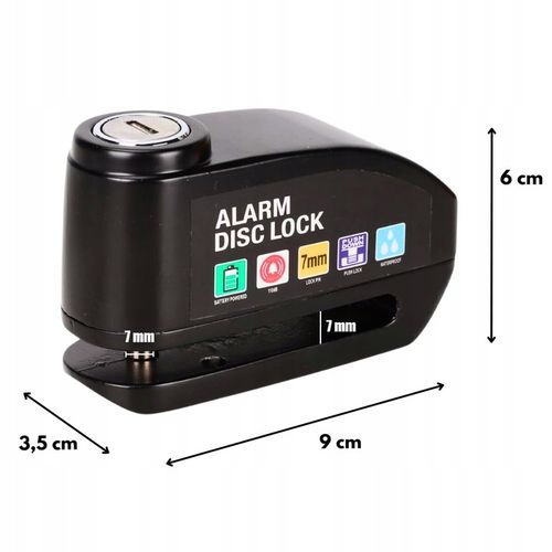 ALARM ZAPIĘCIE NA TARCZĘ HAMULCOWĄ ROWER MOTOR BLOKADA ROWEROWA 110d ABS na Arena.pl