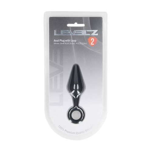 Silicone Anal Plug With Loop - S - Black na Arena.pl