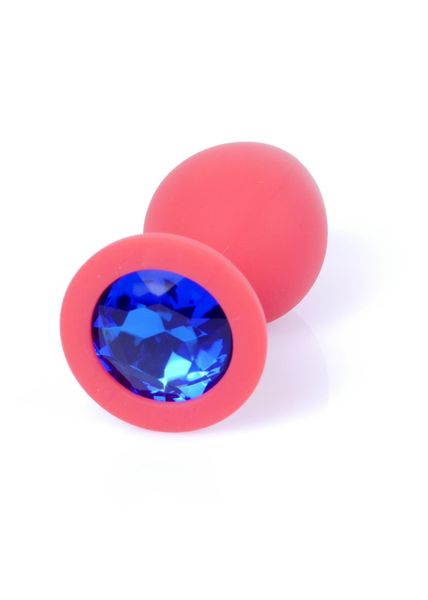 Plug-Jewellery Red Silicon Plug Medium- Blue Diamond zdjęcie 1