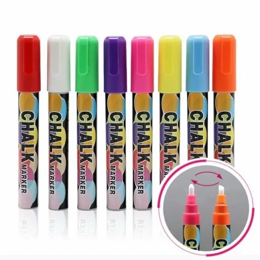 Markery kredowe do tablic szyb 8szt 6mm (C026) zdjęcie 1