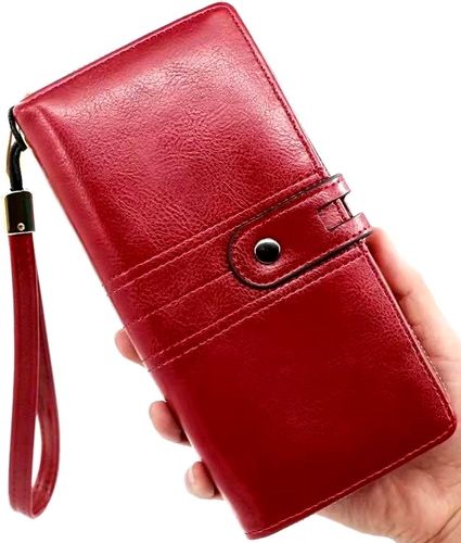 Portfel duży pojemny skórzany elegancki pasek boho  C1_A_Czerwony na Arena.pl