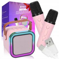 Mini Zestaw Do Karaoke 2szt Mikrofony + Głośnik Bezprzewodowy z Bluetooth