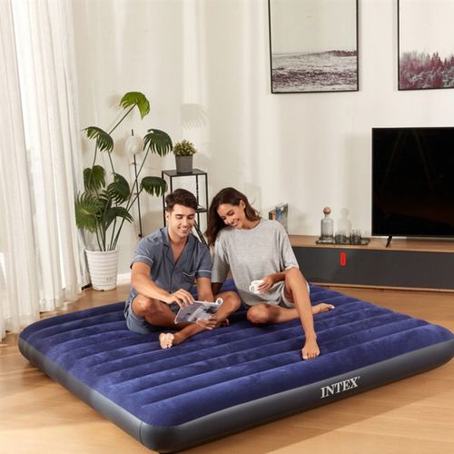 MATERAC DMUCHANY ŁÓŻKO DMUCHANE z pompką WELUROWY DWUOSOBOWY 137x191cm na Arena.pl