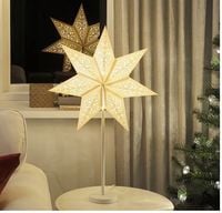 IKEA STRALA Lampa gwiazda świąteczna stojąca klosz koronka 48 cm + żarówka