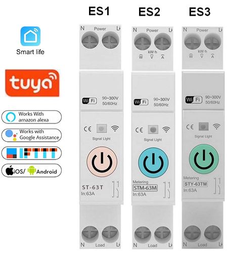 BEZPIECZNIK PRZEKAŹNIK LICZNIK WiFi 16A - 63A POMIAR PRĄDU TUYA SMART SZYNA na Arena.pl