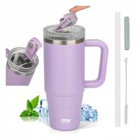 Kubek termiczny bidon na wode ze słomką teleskopową, termos do auta, 1200ml