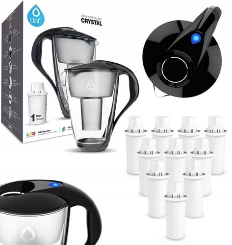 Dzbanek filtrujący szklany Dafi Crystal LED 2l + 10x Filtr Dafi na Arena.pl