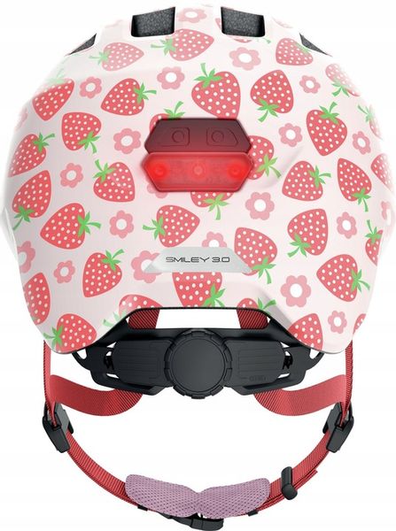 Kask rowerowy dziecięcy ABUS SMILEY 3.0 S 50-55 cm. LED Rose Strawberry zdjęcie 3