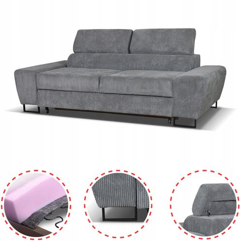 Zestaw mebli wypoczynkowych salonu Savio Sofa 2os fotele szare Family Meble na Arena.pl