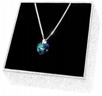 NASZYJNIK SREBRNY ŁAŃCUSZEK SERCE SWAROVSKI SREBRO PRÓBY 925 45cm W17