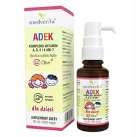 MEDVERITA ADEK KROPLE DLA DZIECI 30 ML WSPARCIE ODPORNOSCI I KOŚCI