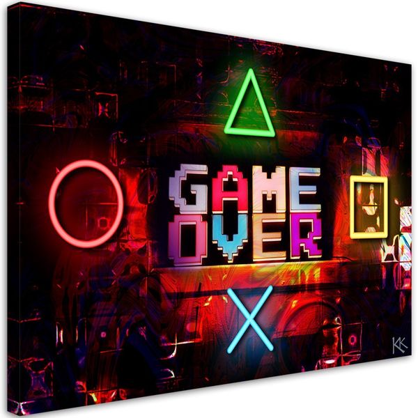 Emaga Obraz na płótnie, Napis Game Over dla gracza - 60x40 zdjęcie 1